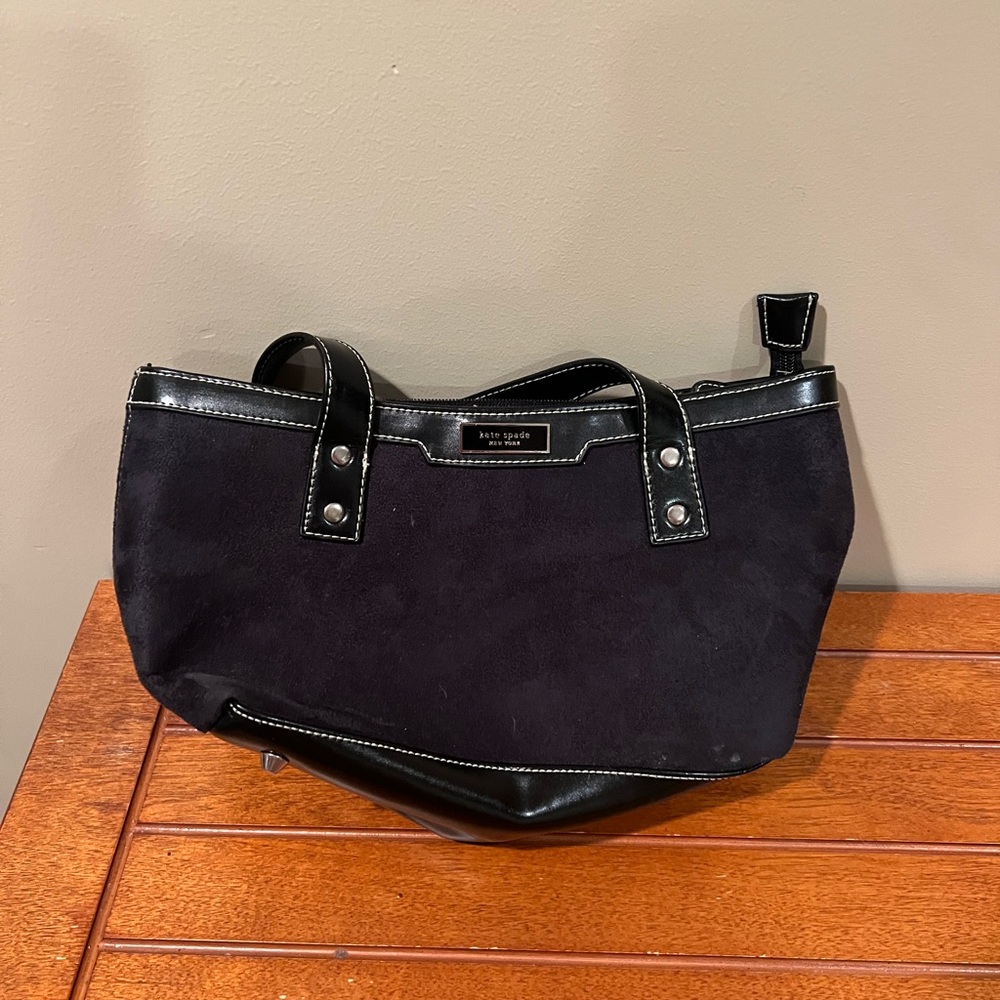 Kate Spade Black Suede & Leather Purse